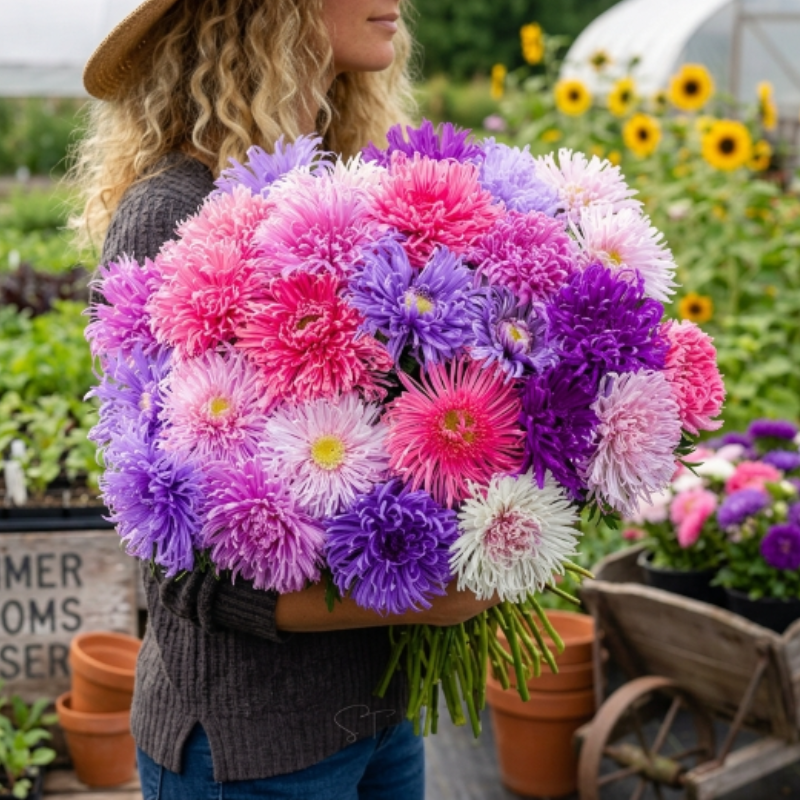 China Aster Seeds 'Giants of California' | Callistephus chinensis