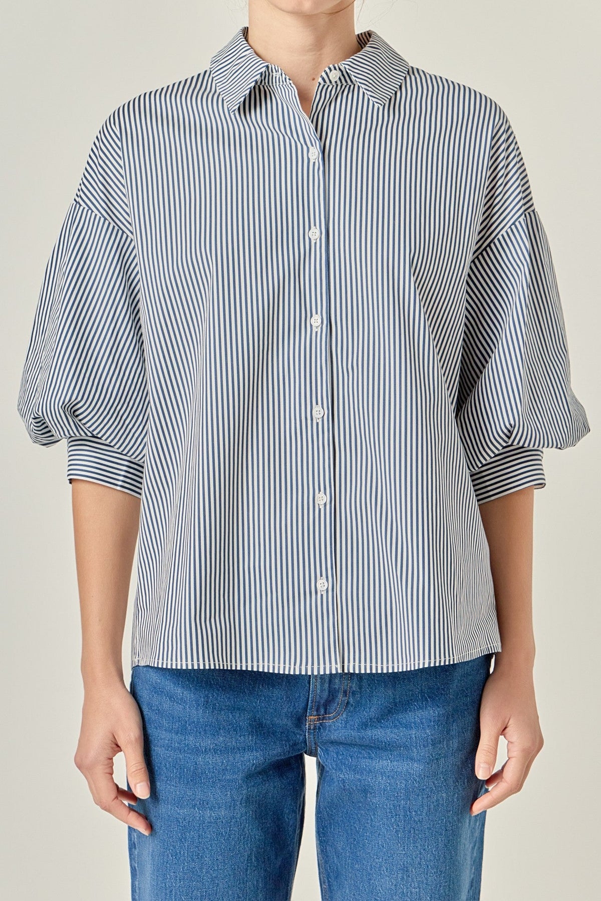 Hillary stripe blouse in navy